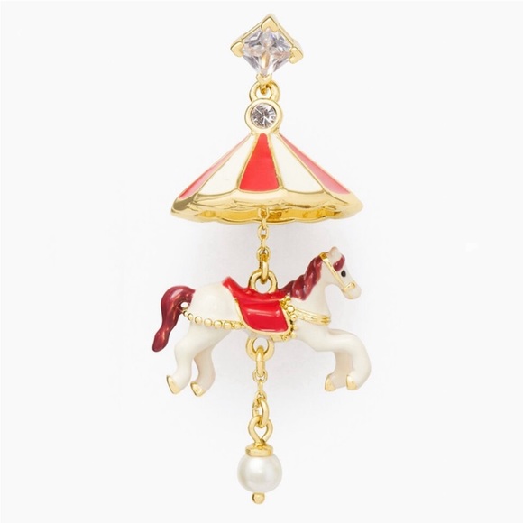 ♠️kate spade Winter Wonderland 3D Carousel Statement Dangling Earrings, NWT - Picture 2 of 14